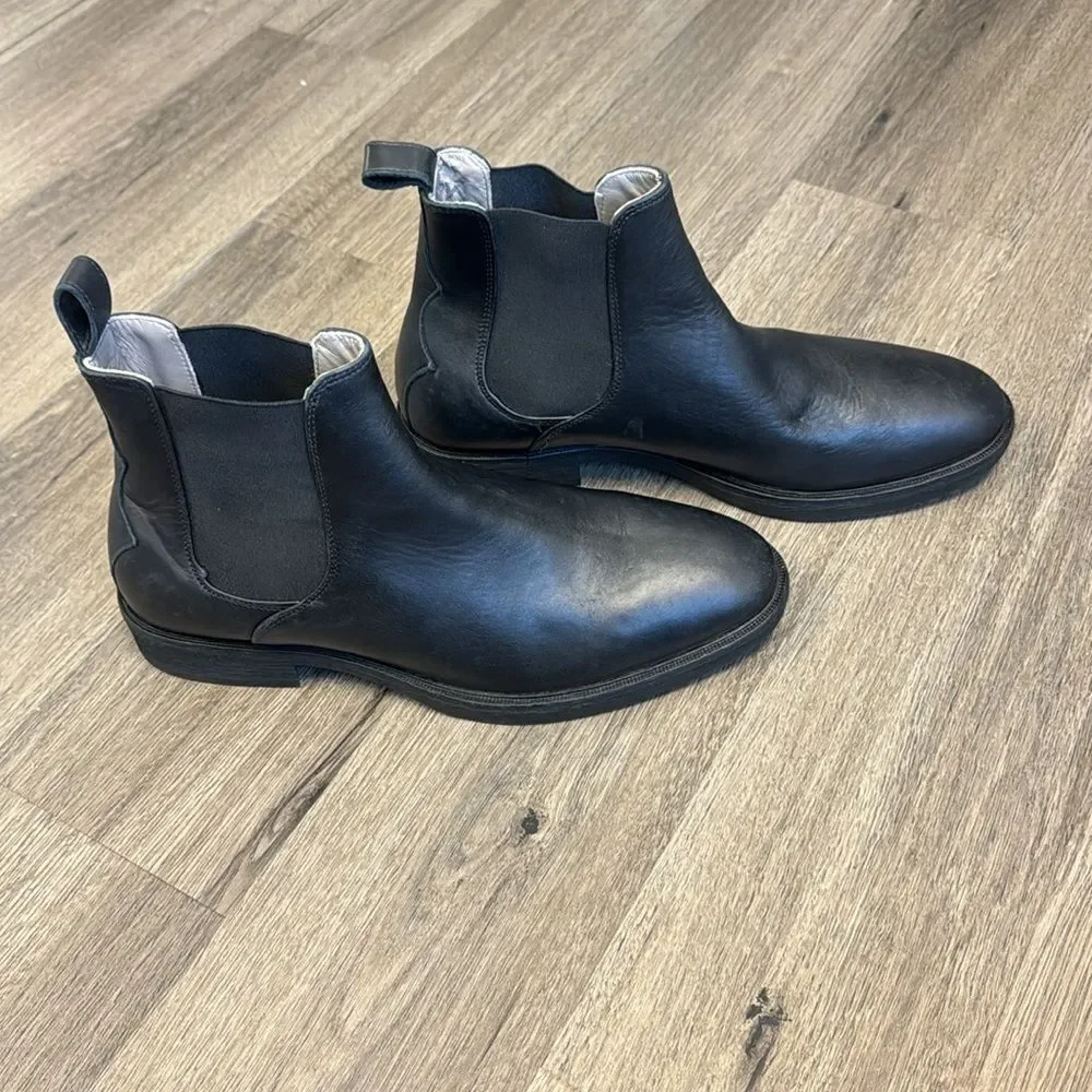 All Saints Creed Black Leather Chelsea Boots Mens 11 EU 44